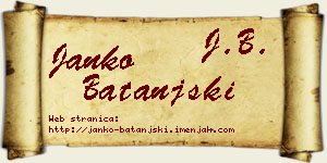 Janko Batanjski vizit kartica